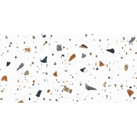 Тераццо Бианко Керамогранит цветной 60х120 матовый карвинг