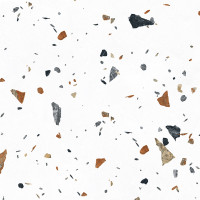 Тераццо Бианко Керамогранит цветной 60х60 матовый карвинг