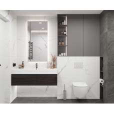 Марс Грей Керамогранит белый 60х120 матовый карвинг