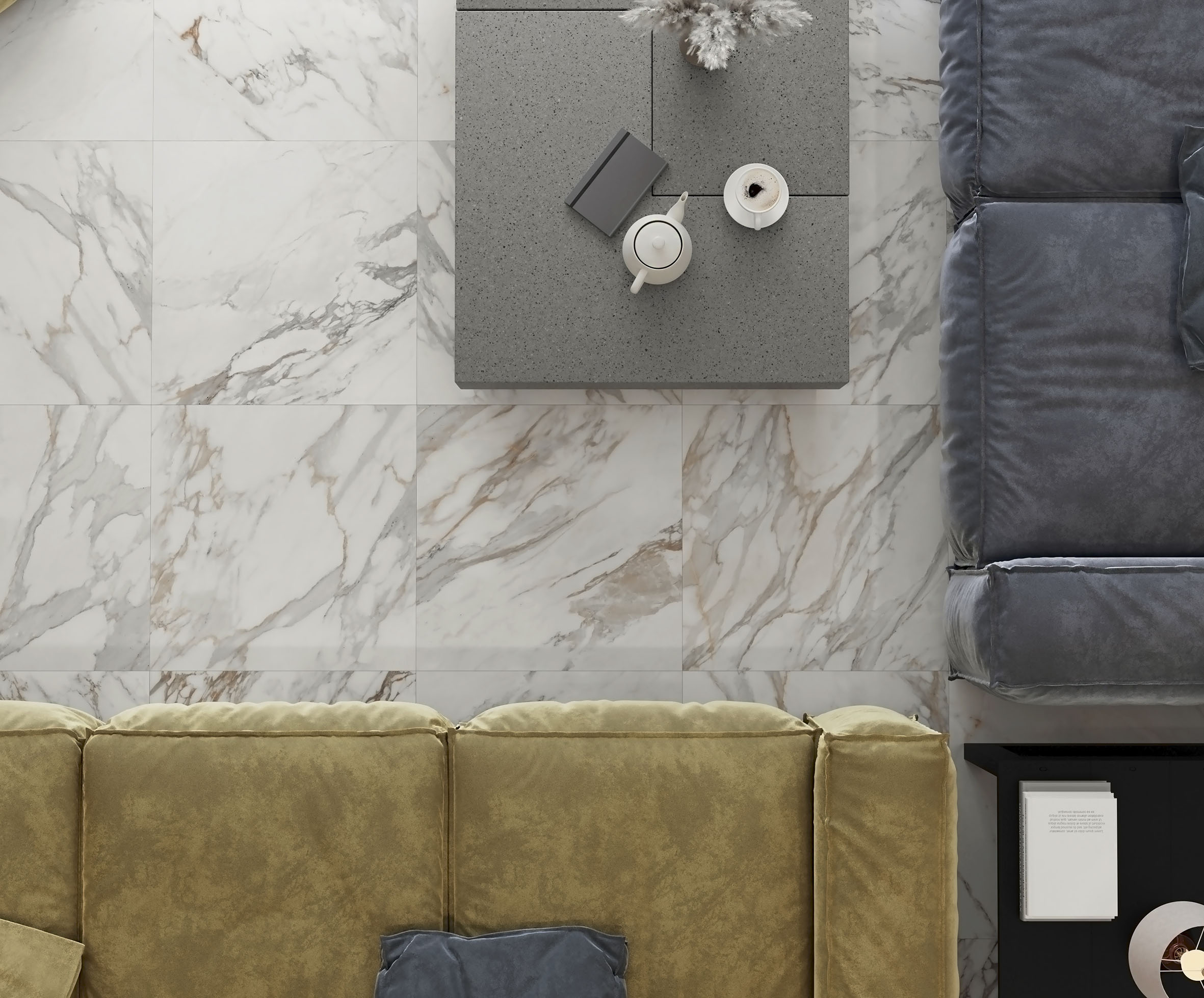 Почему крупный формат делает интерьер чище и дороже